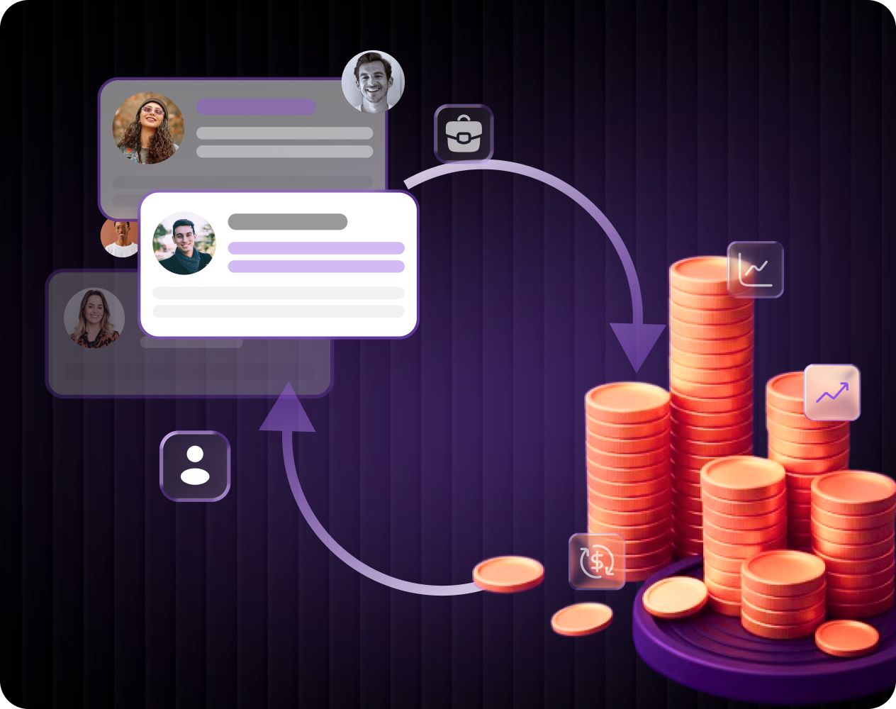 Diagram showing user profiles
