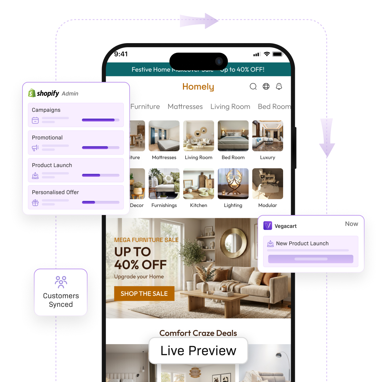 Smartphone displaying a home interior design app