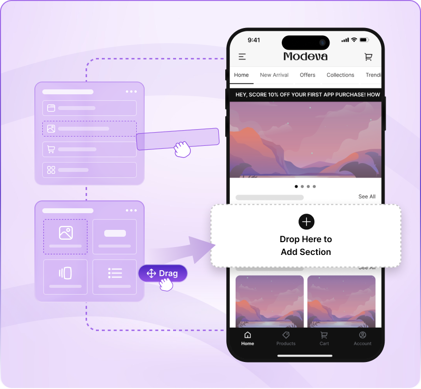 Phone displaying a design app
