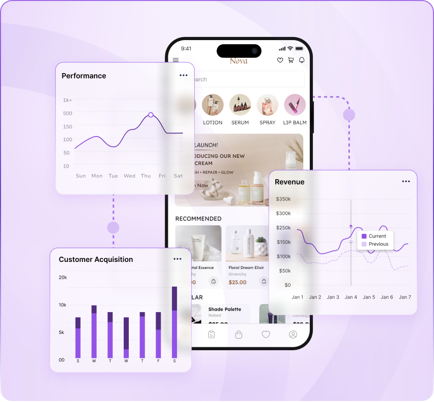 Smartphone displaying an app
