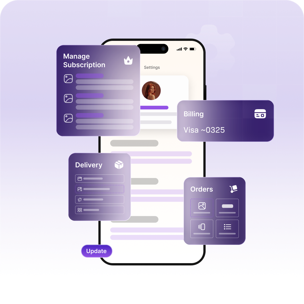 Phone interface with various app icons